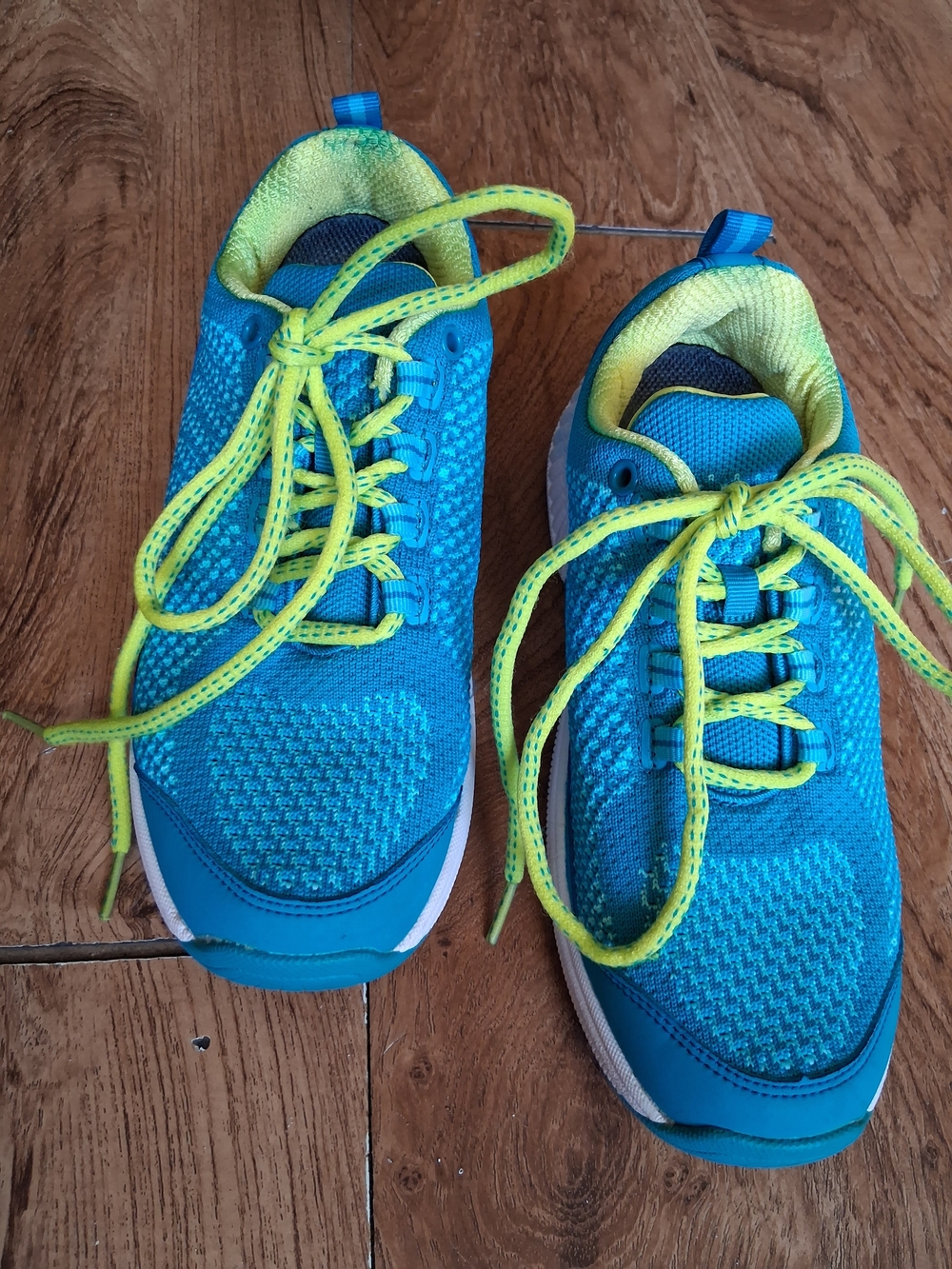 Bio Fit Blue and Neon Green Athletic Sneakers